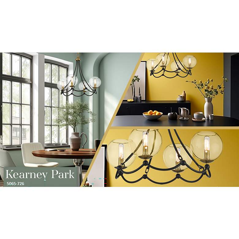 Image 4 Vantage Kearney Park 4-Light Black and Soft Brass Chandelier more views