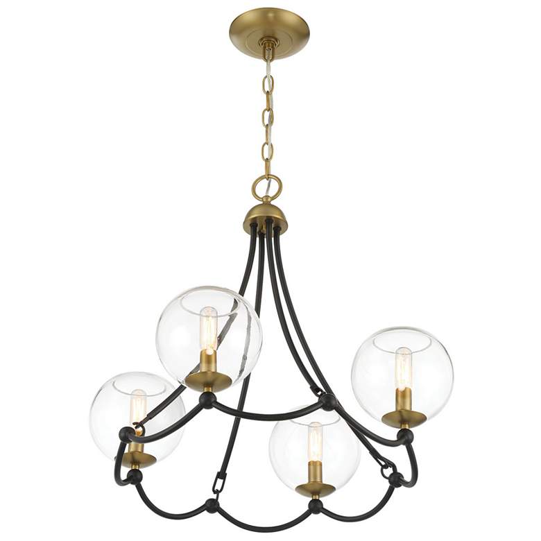 Image 5 Vantage Kearney Park 4-Light Black and Soft Brass Chandelier more views