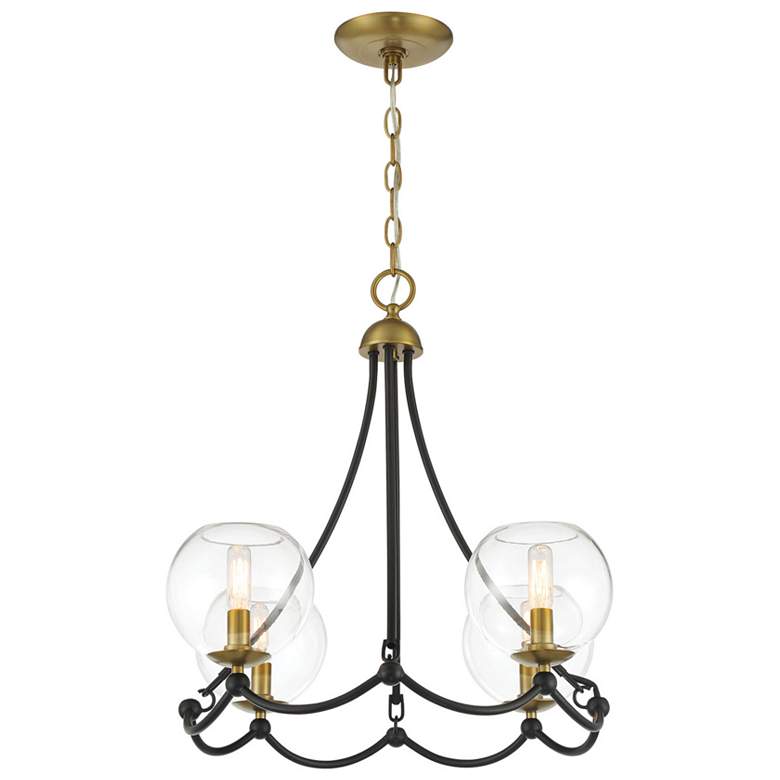 Image 7 Vantage Kearney Park 4-Light Black and Soft Brass Chandelier more views