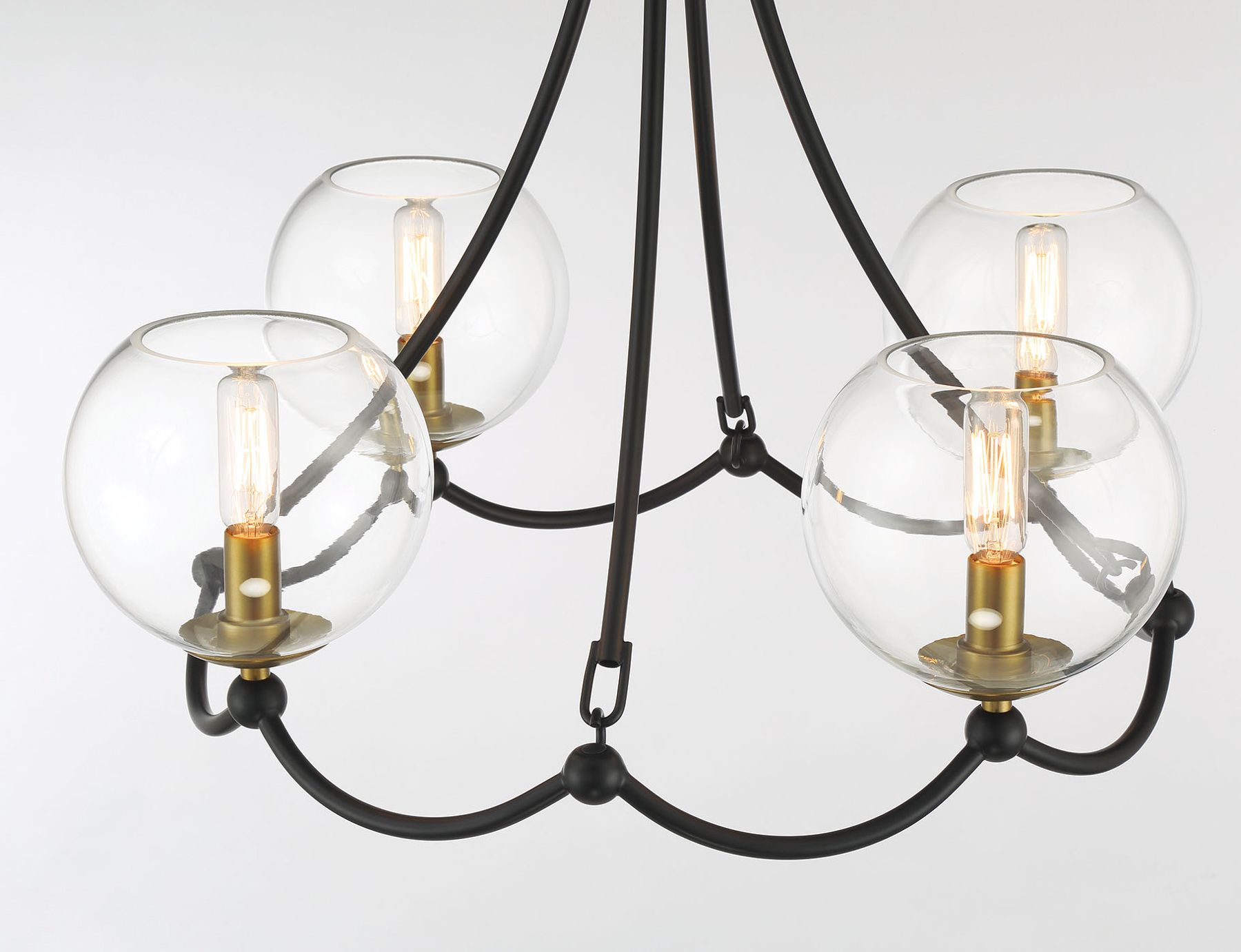 Vantage Kearney Park 4-Light Black and Soft Brass Chandelier