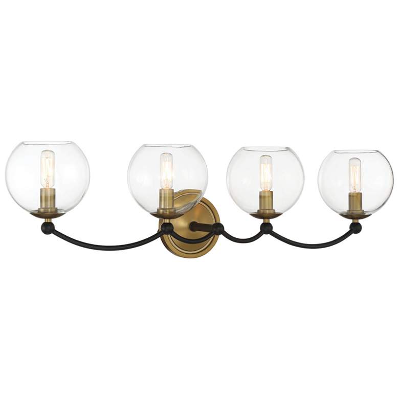 Image 1 Vantage Kearney Park 4-Light Black and Soft Brass Vanity Light