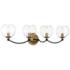Vantage Kearney Park 4-Light Black and Soft Brass Vanity Light