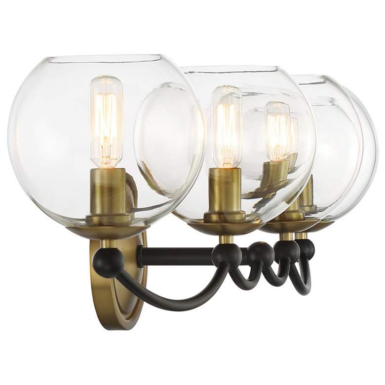Image 4 Vantage Kearney Park 4-Light Black and Soft Brass Vanity Light more views