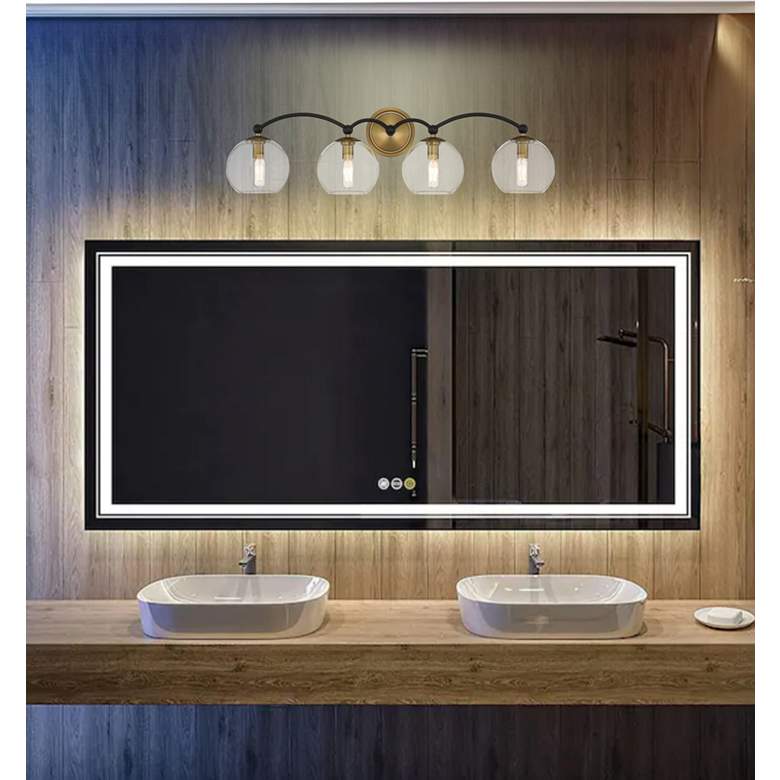 Image 5 Vantage Kearney Park 4-Light Black and Soft Brass Vanity Light more views