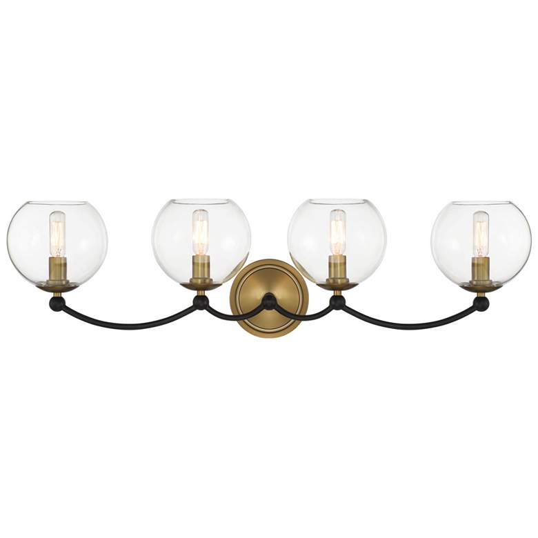Image 6 Vantage Kearney Park 4-Light Black and Soft Brass Vanity Light more views