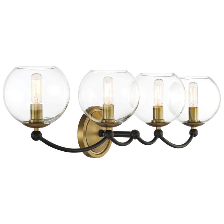 Image 7 Vantage Kearney Park 4-Light Black and Soft Brass Vanity Light more views