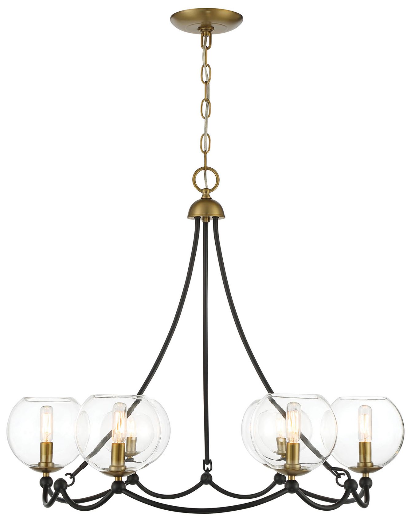 Image 4 Vantage Kearney Park 6-Light Black and Soft Brass Chandelier more views