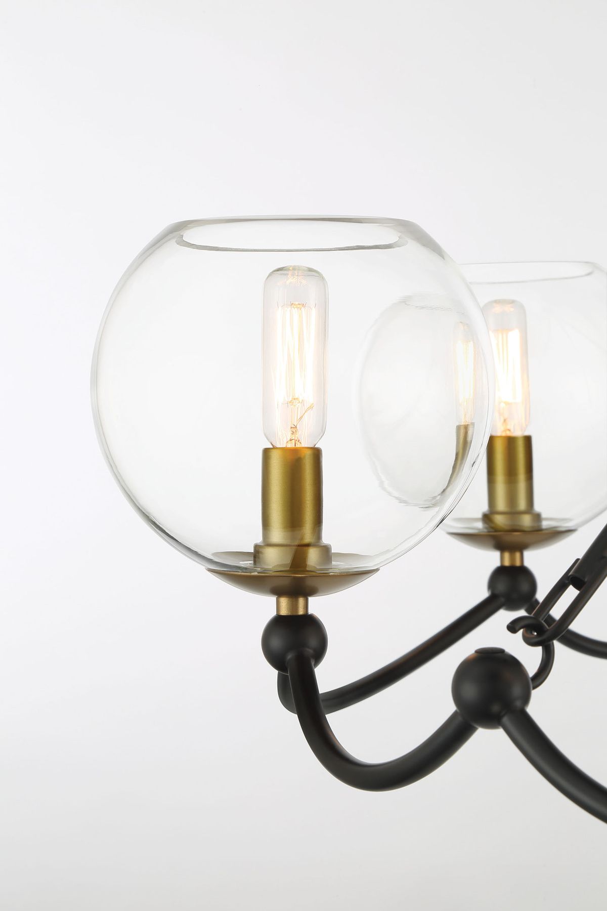 Image 6 Vantage Kearney Park 6-Light Black and Soft Brass Chandelier more views