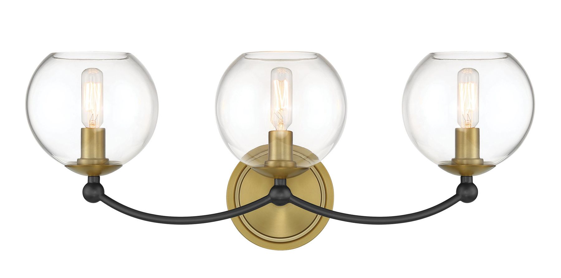 Image 2 Vantage Kearney Park 8-Light Black and Soft Brass Chandelier more views