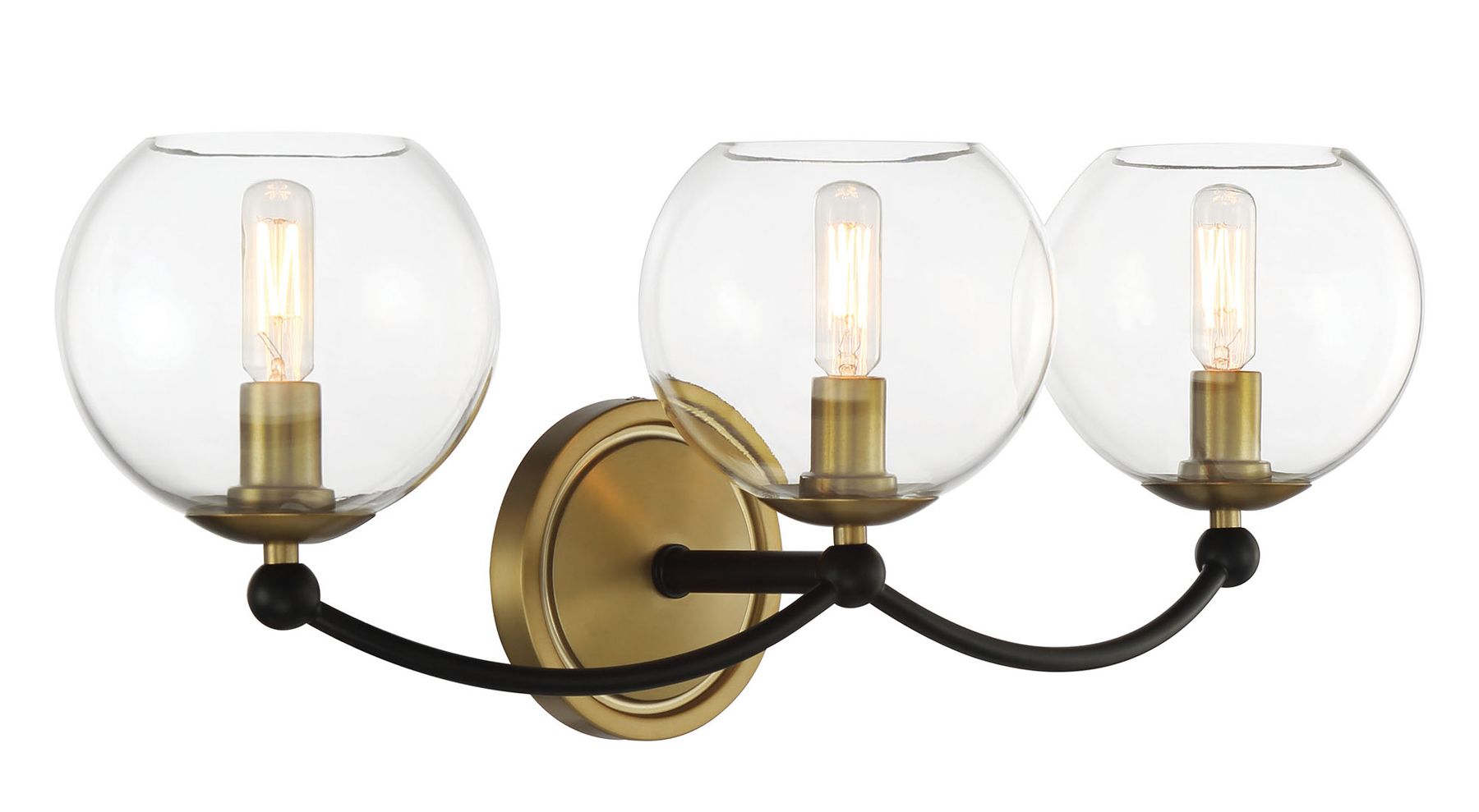 Image 3 Vantage Kearney Park 8-Light Black and Soft Brass Chandelier more views