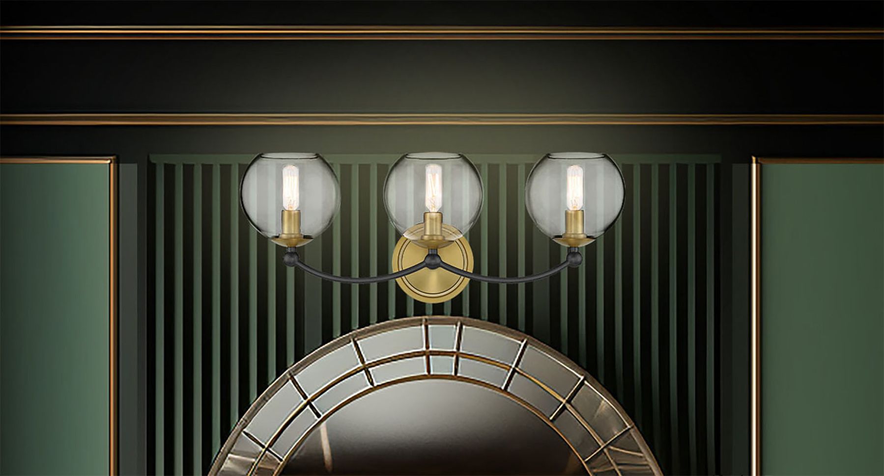 Image 6 Vantage Kearney Park 8-Light Black and Soft Brass Chandelier more views