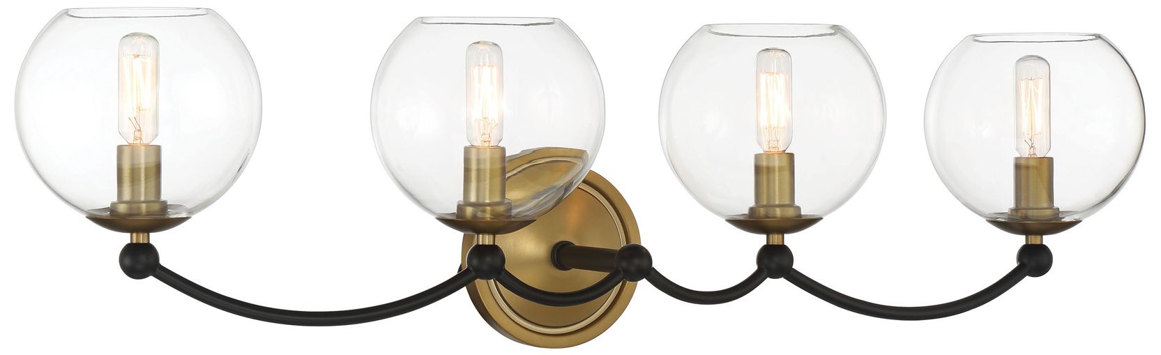 Vantage Kearney Park 8-Light Black and Soft Brass Island Chandelier