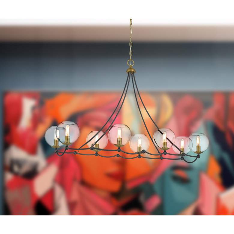 Image 7 Vantage Kearney Park 8-Light Black and Soft Brass Island Chandelier more views