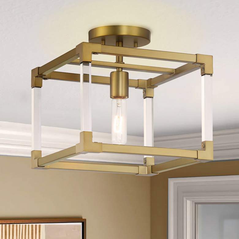 Image 1 Vantage Oro District 1-Light Soft Brass Semi Flush