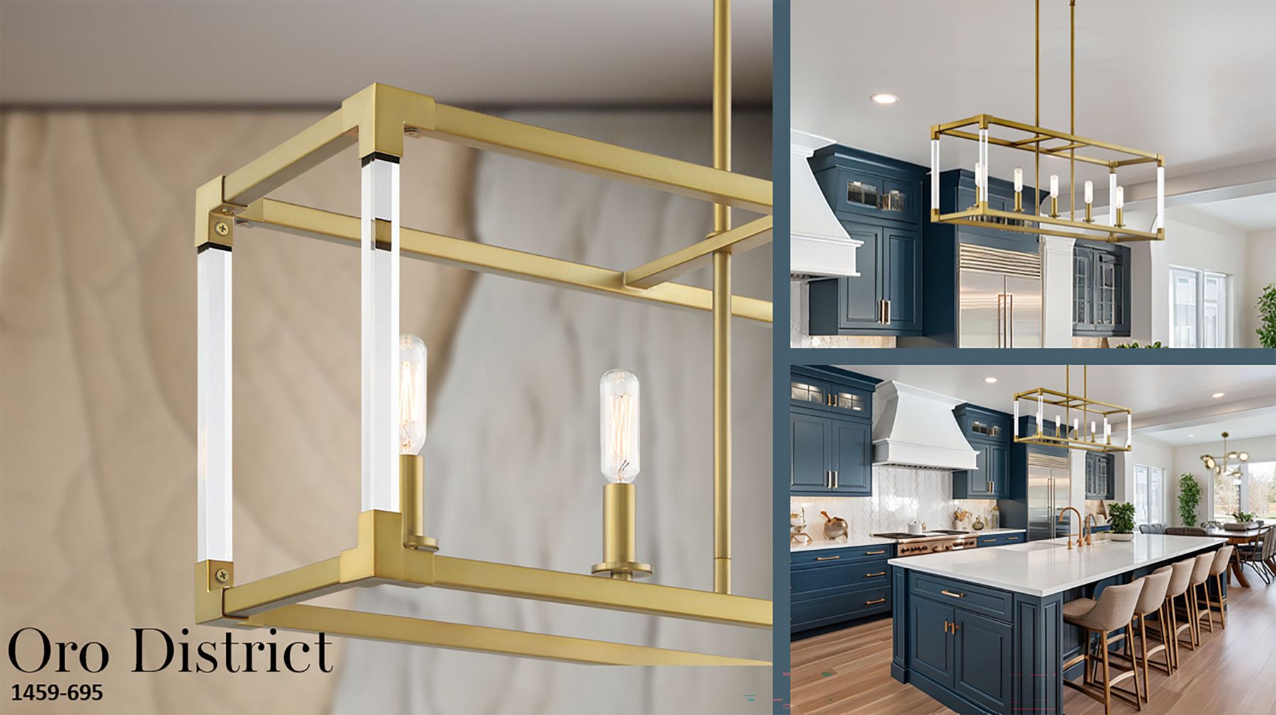 Vantage Oro District 5-Light Soft Brass Island Chandelier in scene