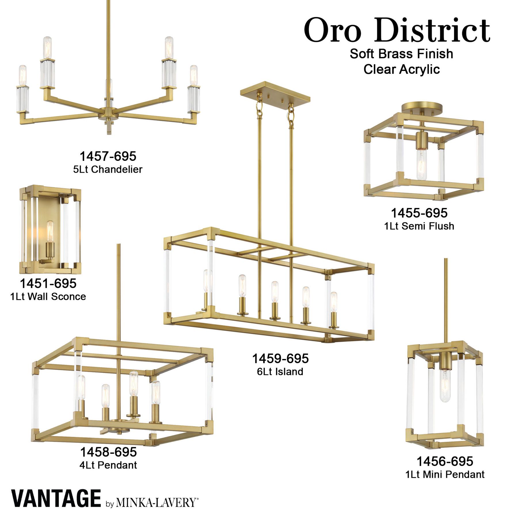 Vantage Oro District 5-Light Soft Brass Island Chandelier in scene