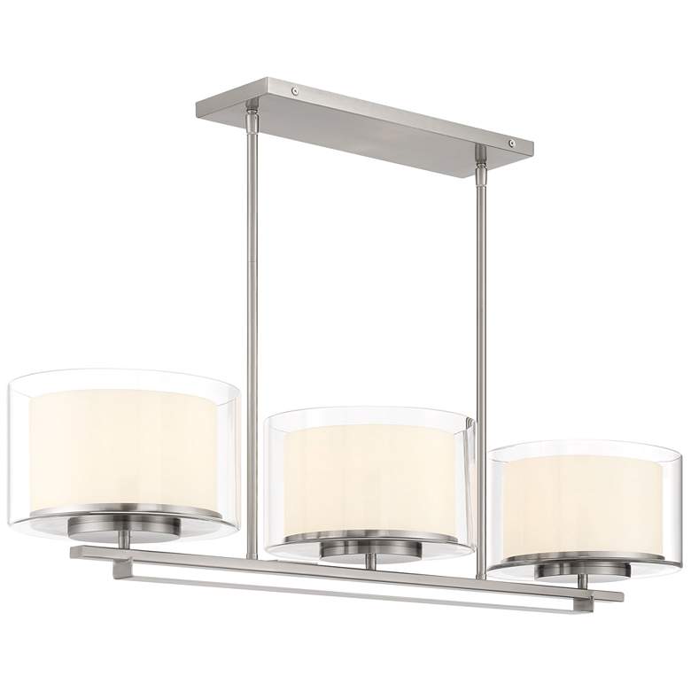 Image 1 Vantage Parsons Studio 3-Light Brushed Nickel Island Chandelier