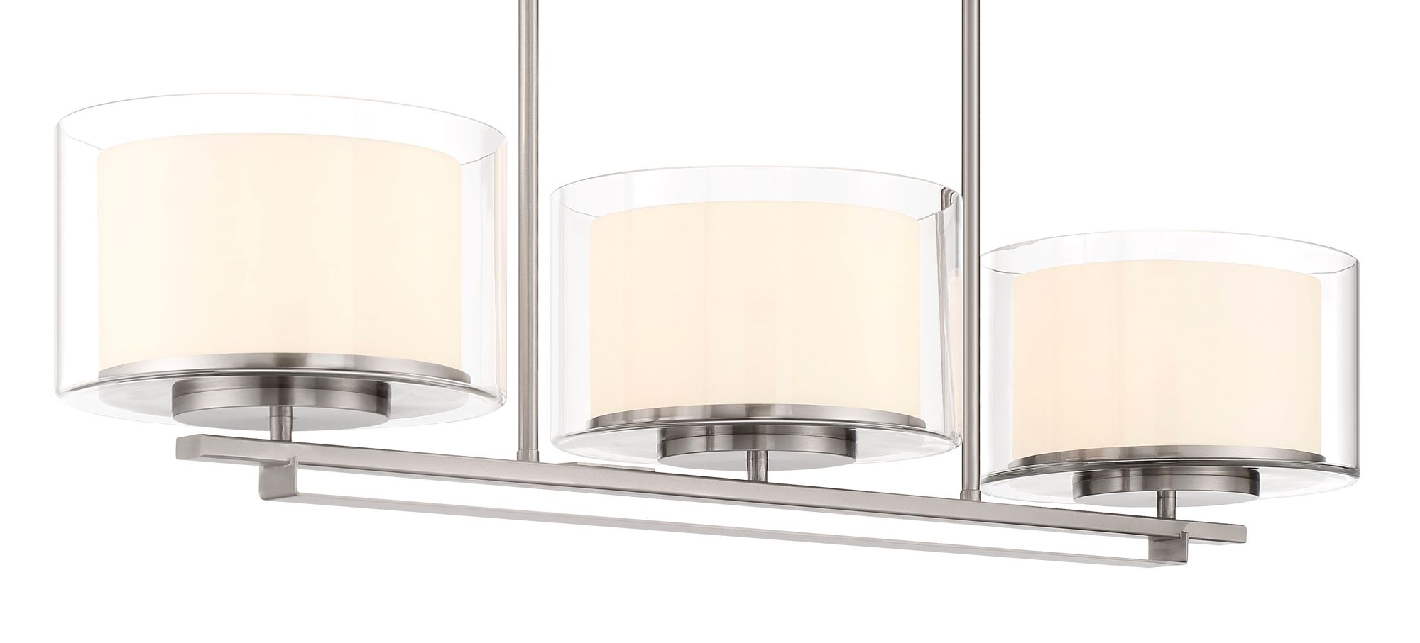 Image 2 Vantage Parsons Studio 3-Light Brushed Nickel Island Chandelier more views