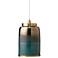 Vapor 8 1/2" Wide Aqua Metallic Glass Medium Mini Pendant