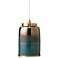 Vapor 8 1/2" Wide Aqua Metallic Glass Medium Mini Pendant 