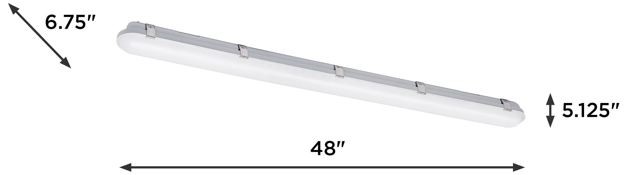 Vaportite 48" Wide Grey LED Flush Mount
