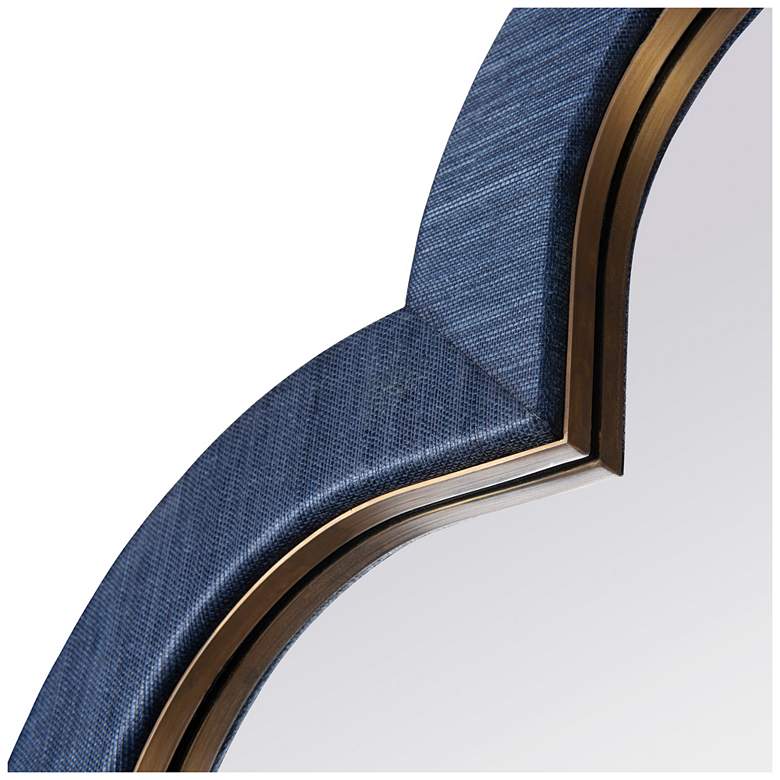 Image 5 Varaluaz Swiss Dark Blue Grasscloth/Weathered Brass 50" x 50" Wal more views