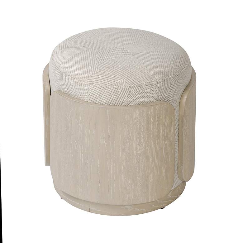 Image 2 Varaluz 17" Wide Hutton Ashe Blonde Oak/Ecru Ottoman more views
