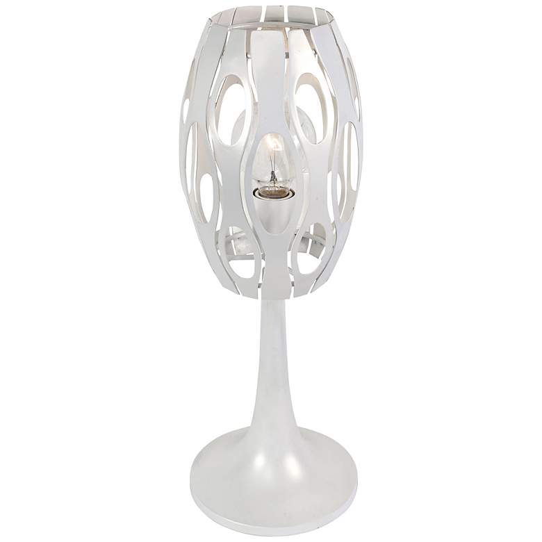 Image 1 Varaluz 20 inchH Masquerade Pearl White Accent Table Lamp