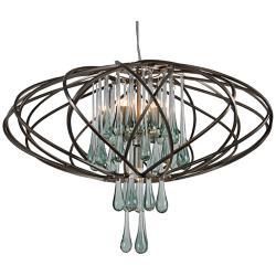 Varaluz 24&quot; Wide Area 51 Recycled Glass Pendant Light
