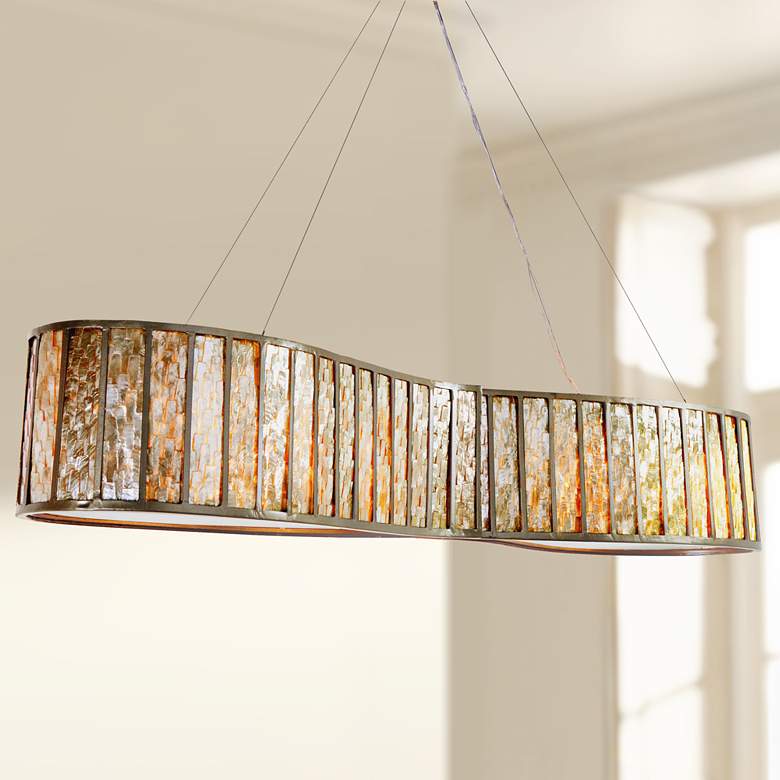 Image 1 Varaluz Affinity 60" Wide Natural Capiz Shell Chandelier