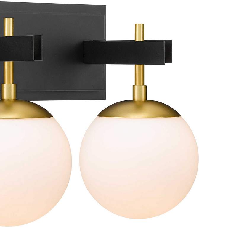 Image 2 Varaluz Allie 25 inch Wide 3-Light Black and Satin Brass Vanity Light more views