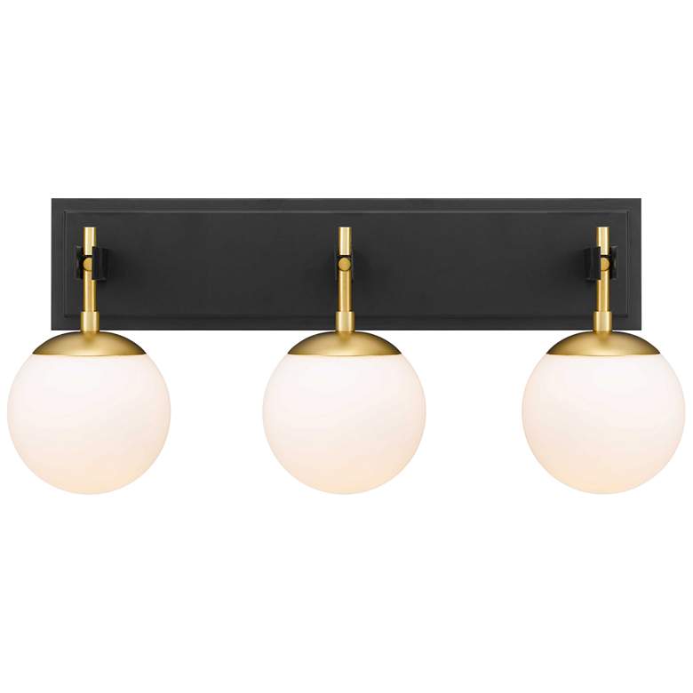 Image 4 Varaluz Allie 25" Wide 3-Light Black and Satin Brass Vanity Light more views