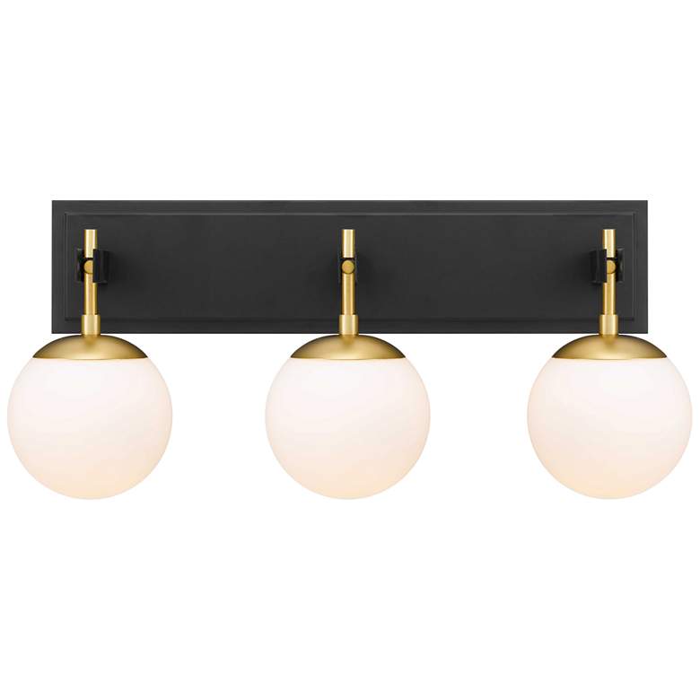 Image 4 Varaluz Allie 25 inch Wide 3-Light Black and Satin Brass Vanity Light more views