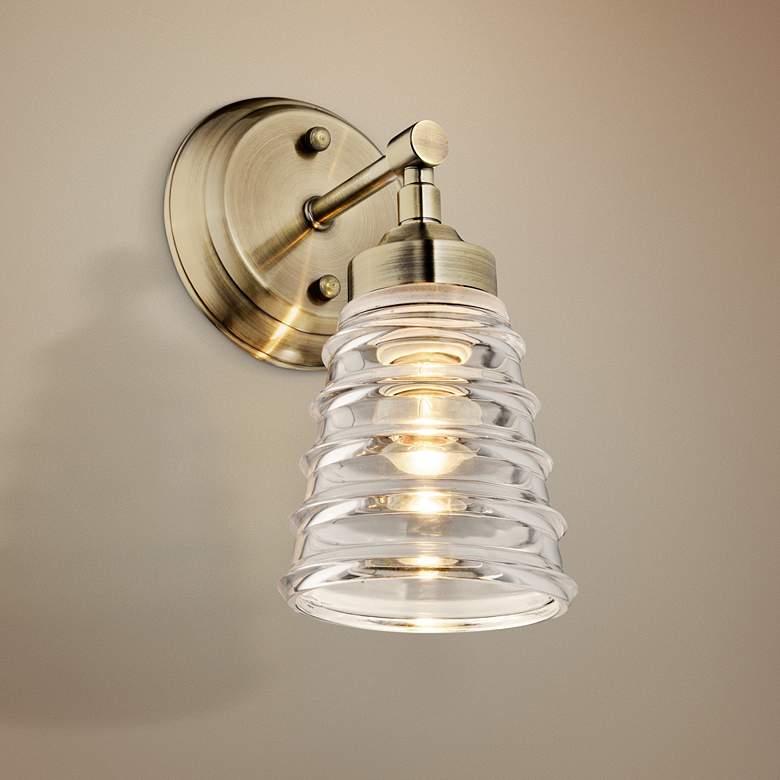 Image 1 Varaluz Amherst 11" High Antique Brass Wall Sconce