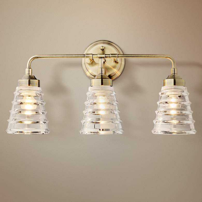 Image 1 Varaluz Amherst 22" Wide 3-Light Antique Brass Bath Light