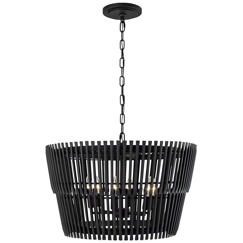 Image 1 Varaluz Apollo 24" Wide 6-Light Modern Carbon Black Pendant