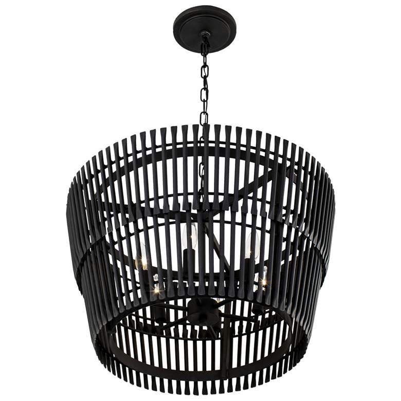 Image 2 Varaluz Apollo 24" Wide 6-Light Modern Carbon Black Pendant more views