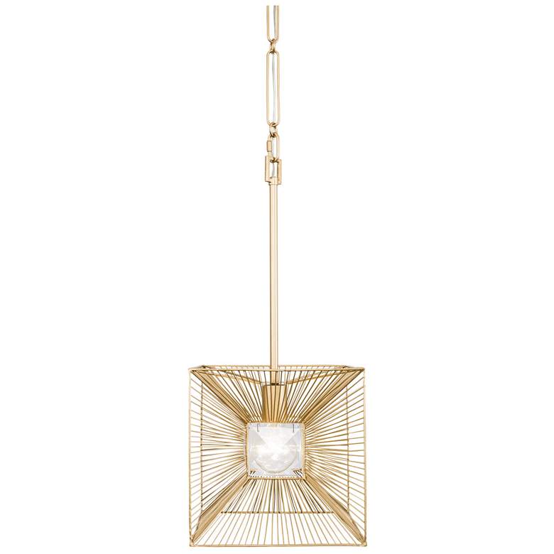 Image 1 Varaluz Arcade 10" Wide French Gold Finish Square Mini Pendant