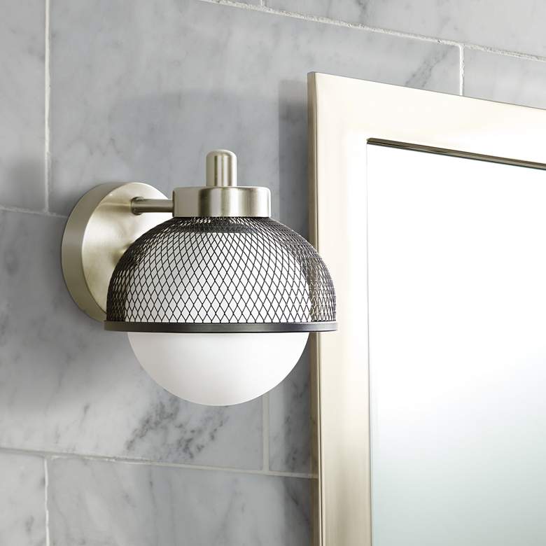 Image 1 Varaluz Aris 7 1/2" Brushed Nickel Bath Light