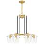 Varaluz Arlo 26 1/2" Wide Clear Glass and Brass Finish 6-Light Pendant