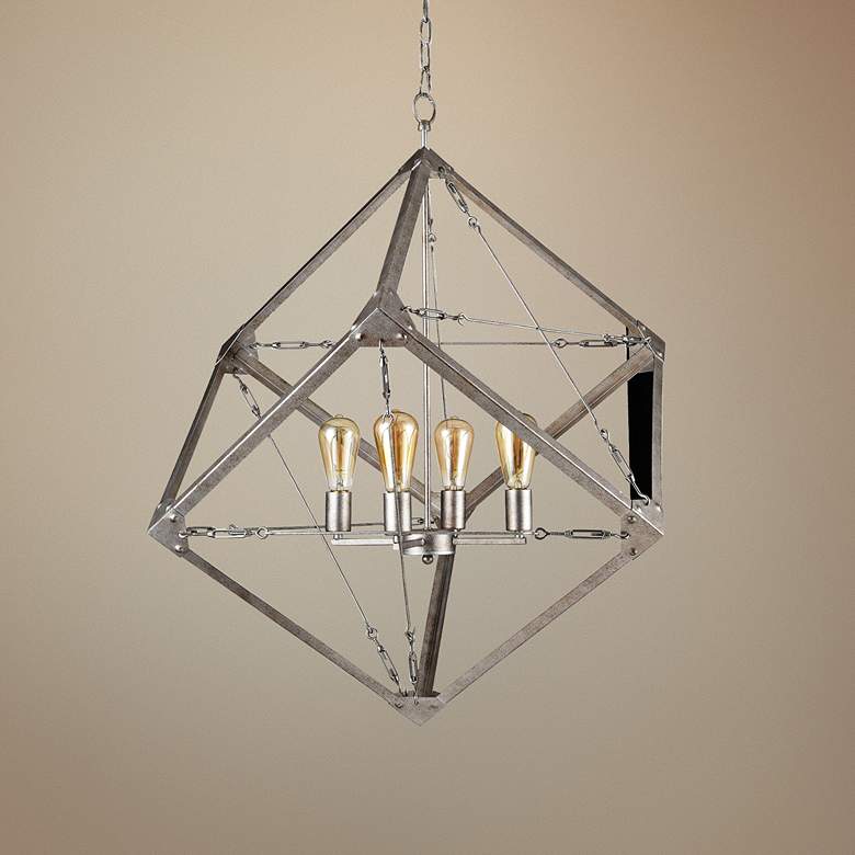 Image 1 Varaluz Askew 34 1/4" Wide Silver Age 4-Light Pendant