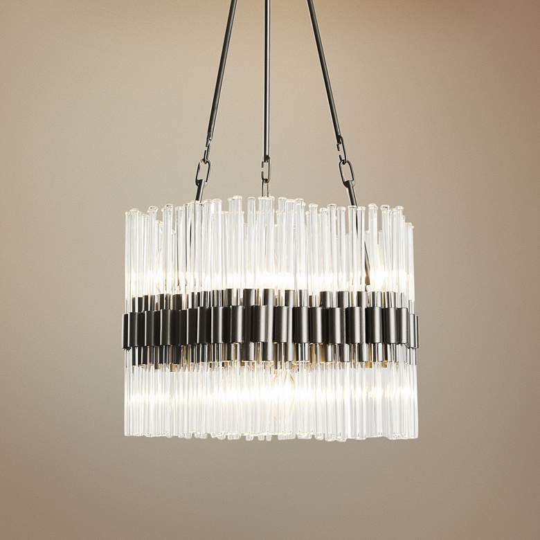 Image 1 Varaluz Astrid 17 3/4"W New Bronze and Crystal Chandelier