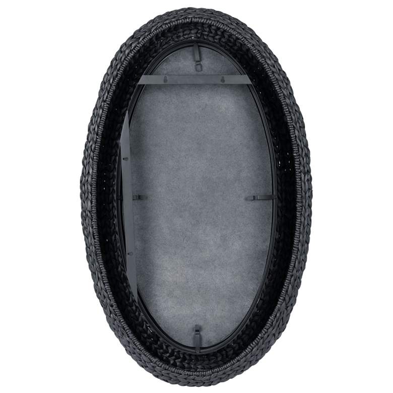 Image 4 Varaluz Athena 24" x 40" Matte Black/Black Seagrass Oval Wall Mir more views