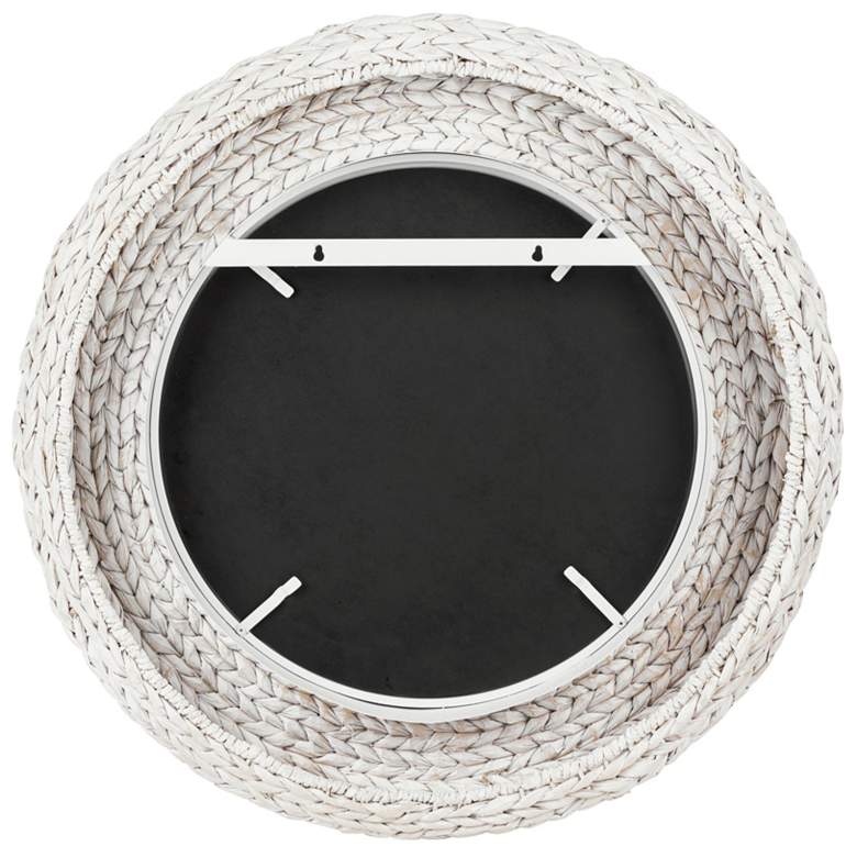 Image 3 Varaluz Athena 30" Matte White/Whitewash Seagrass Round Wall Mirror more views