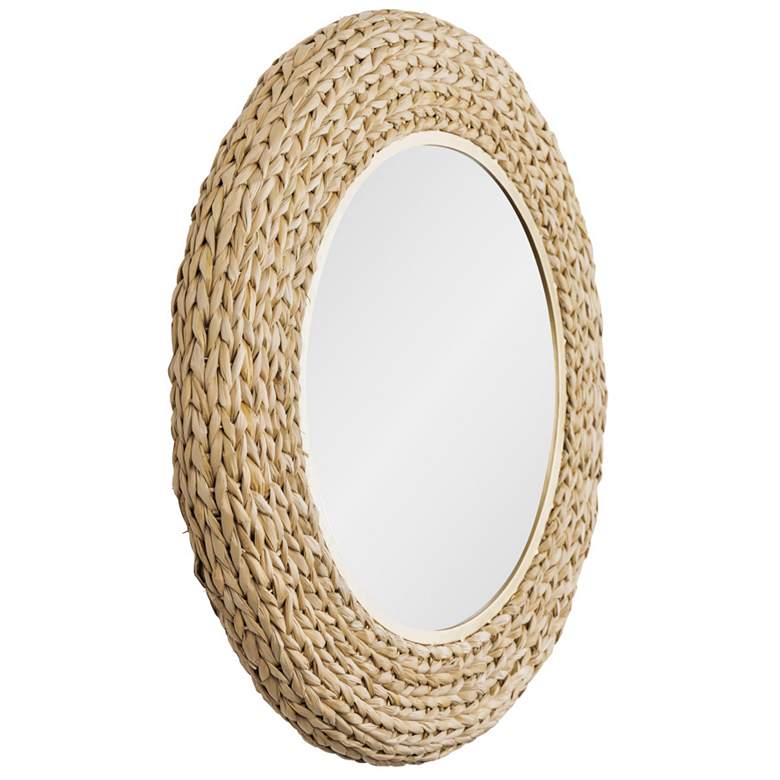 Image 2 Varaluz Athena Natural Seagrass 30 1/4" Round Wall Mirror more views