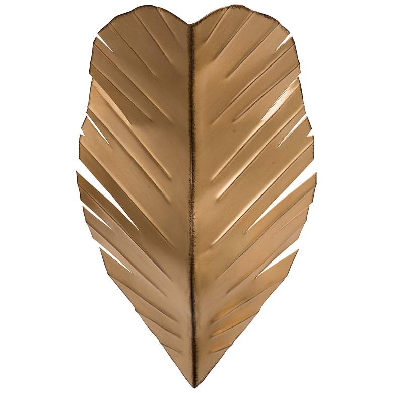 Image 2 Varaluz Banana Leaf 17" High Tropical Gold 2-Light Wall Sconce more views
