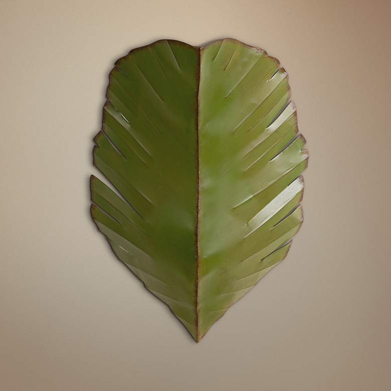 Image 1 Varaluz Banana Leaf 17 inch High Tropical Green 2-Light Wall Sconce