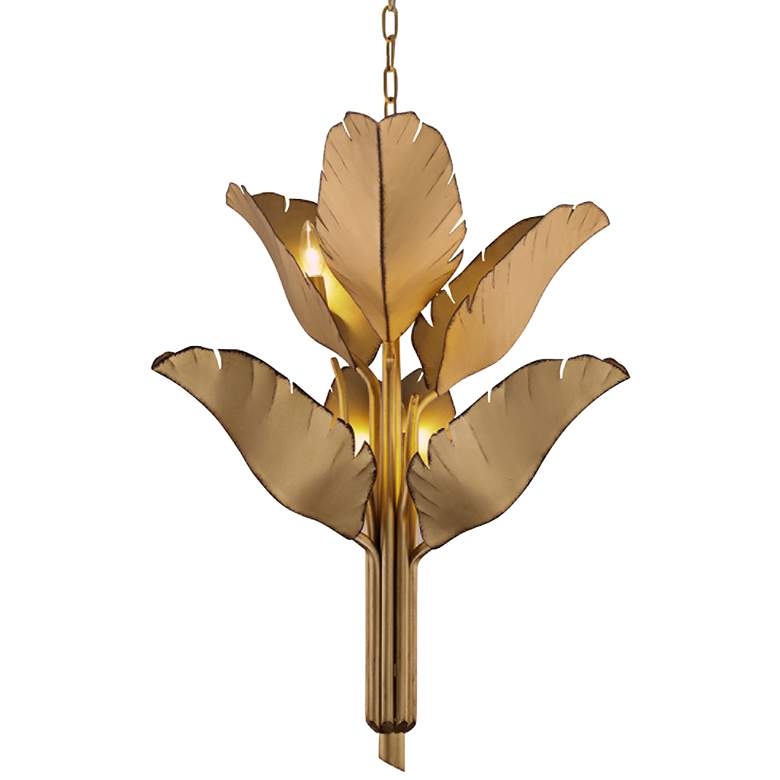 Image 1 Varaluz Banana Leaf 25 inch Wide Gold Metal Chandelier