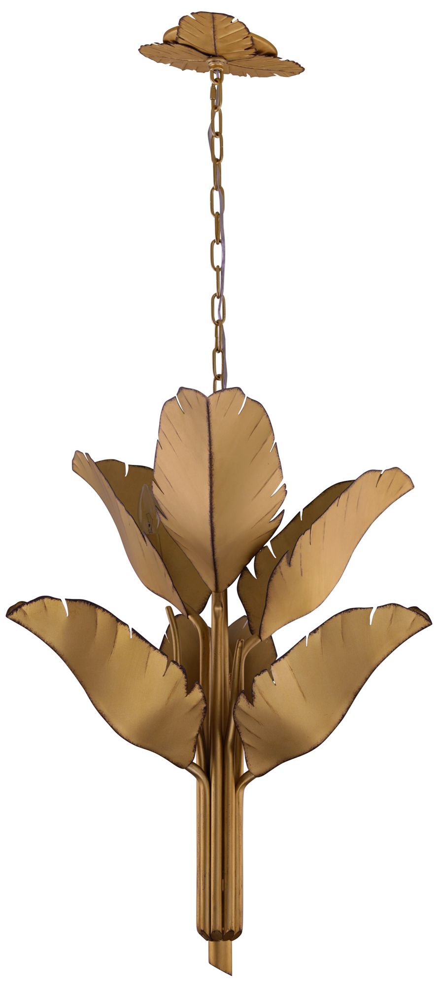 Image 5 Varaluz Banana Leaf 25" Wide Gold Metal Chandelier more views
