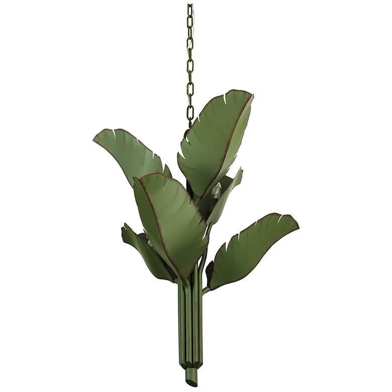 Image 6 Varaluz Banana Leaf 25" Wide Natural Green Metal Chandelier more views
